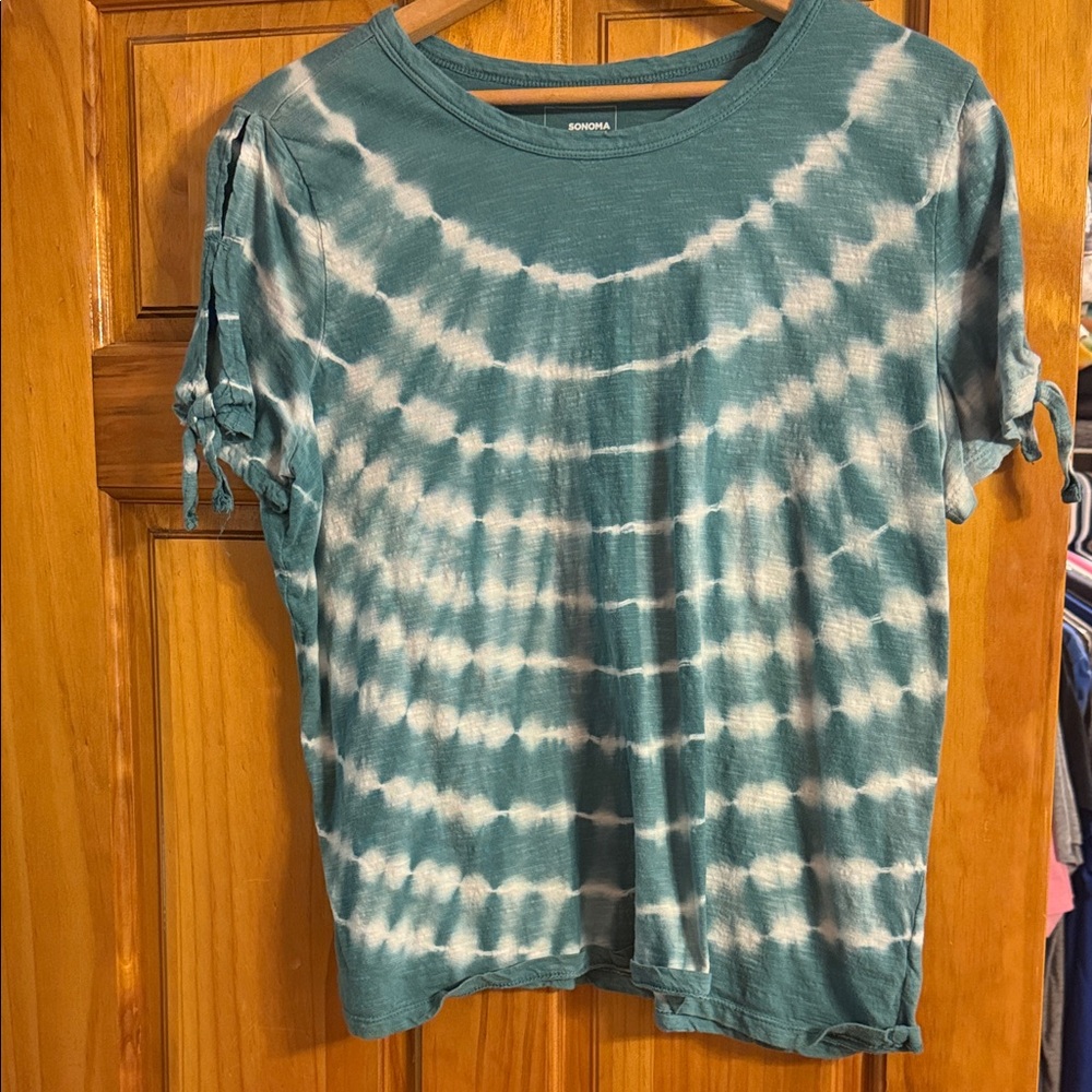 Sonoma Women's Blue Tie-Dye Short Sleeve Tee